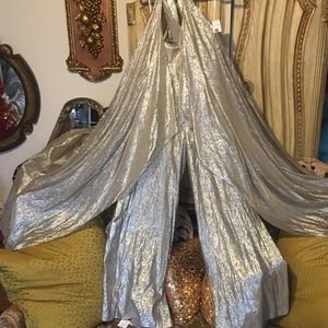 DRAPED SILK METALLIC JUMPER